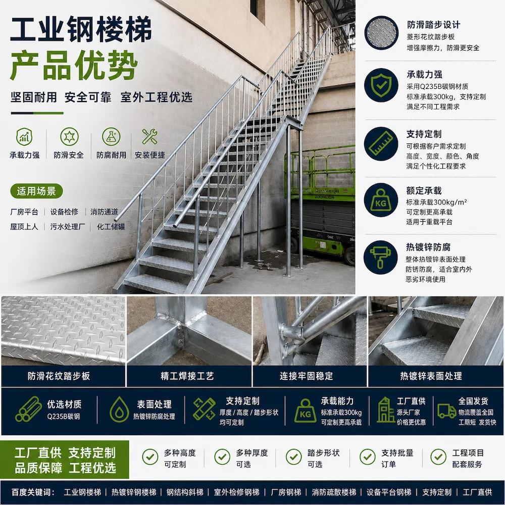 热镀锌钢梯15J401图集,耐腐蚀防锈的工业钢梯 热镀锌钢梯15J401图集,耐腐蚀防锈的工业钢梯